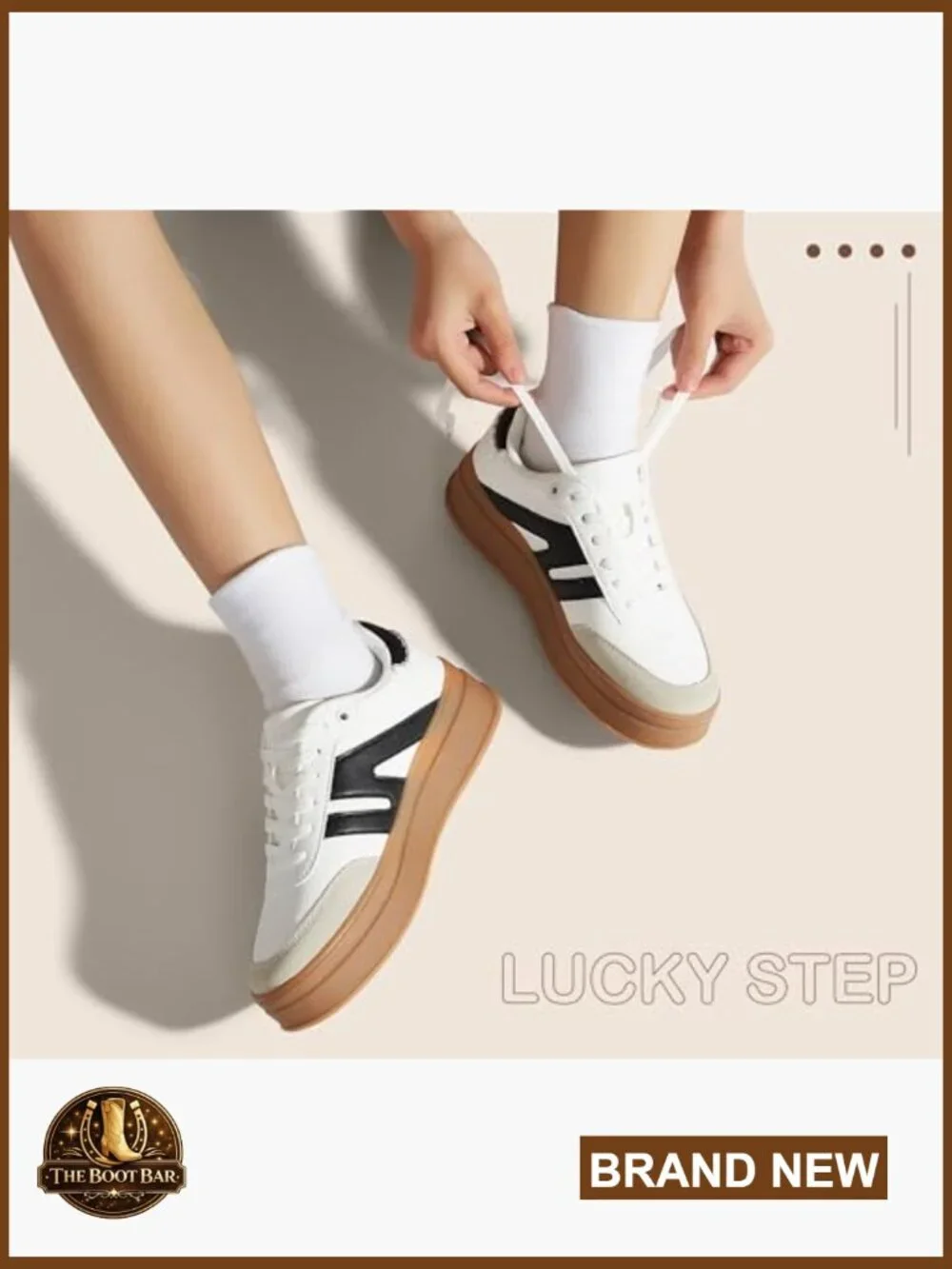 Women's Platform Retro Fashion Sneakers Chunky Thick Sole Lace-Up Casual